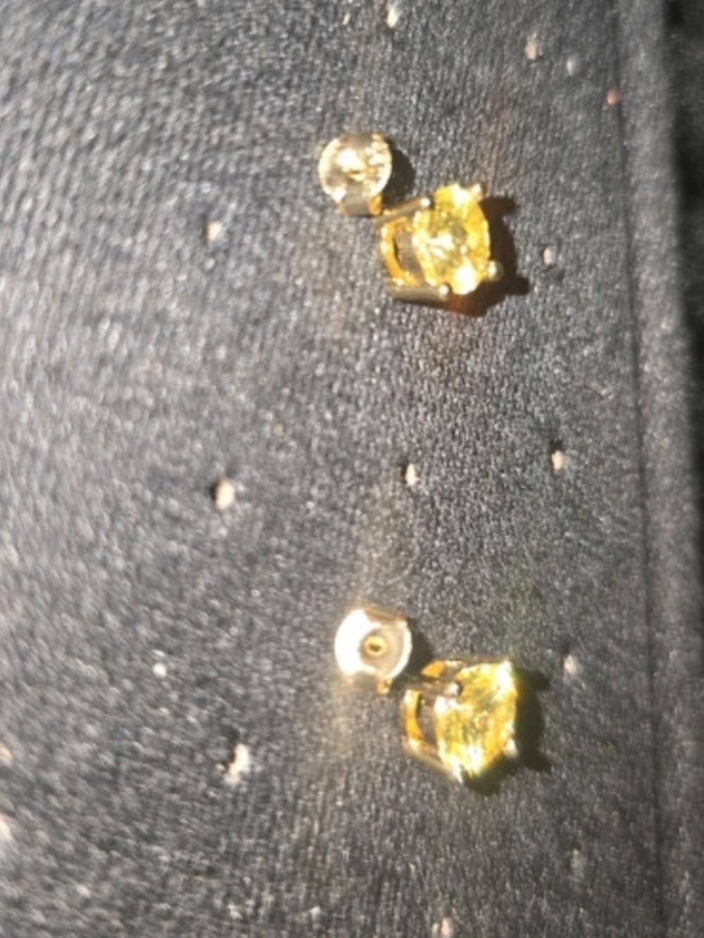 6.5mm Lemon Yellow Moissanite Stud Earrings, 925 Sterling Silver, 18K Gold Plate